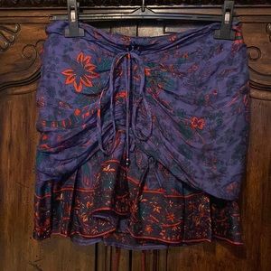 Veronica Beard silk ruched mini skirt